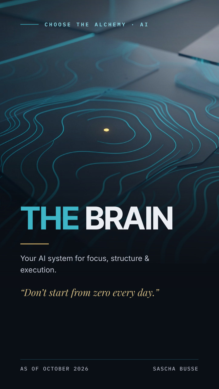 Cover of THE BRAIN: dark contour lines with a golden dot